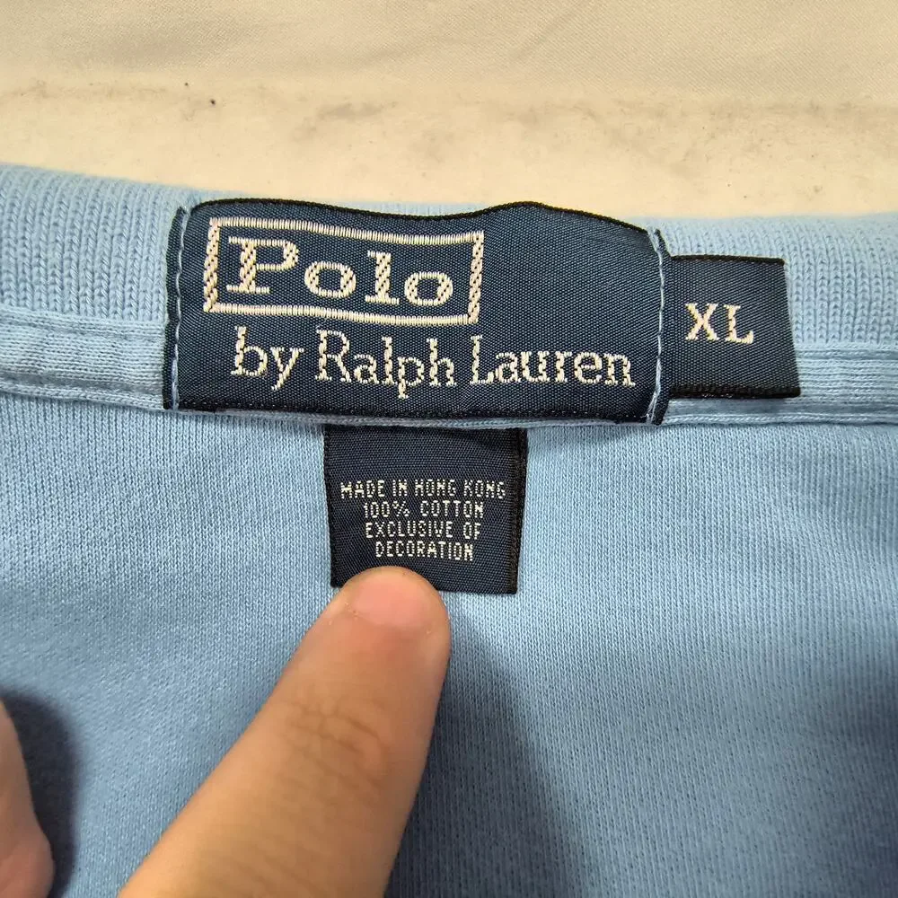 Polo by Ralph Lauren Collared Short Sleeve Polo Shirt Mens Size XL Blue Yellow
